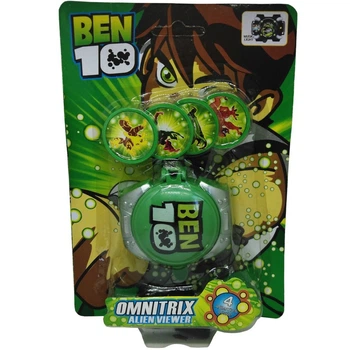 Игрушечные часы Bambi Бен 10 Omnitrix Alien Viewer стреляет 4-мя анимированными дисками (3206-b)