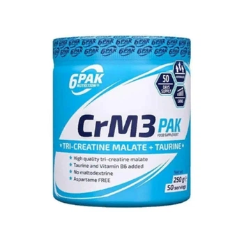 Креатин комплекс 6PAK Nutrition CrM3 PAK Tri-Creatine Malate And Taurine 250 g /50 servings/ Cherry Lime