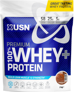 Białko USN 100% Premium Whey Protein+ 2000 g Chocolate (6009544918622)