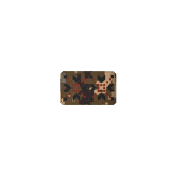 Шеврон на липучці Laser Cut UMT Вишиванка "Код Нації" 50х80 мм Піксель / Чорний / Червоний