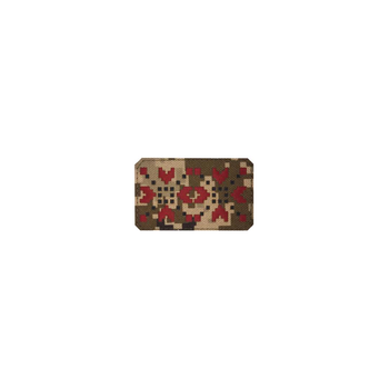 Шеврон на липучке Laser Cut UMT Вышиванка "Код Нации" 50х80 мм Пиксель / Красный / Чёрный