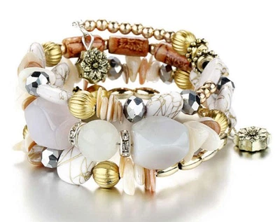 Женский браслет пружиной Primo Stone Cuff - White