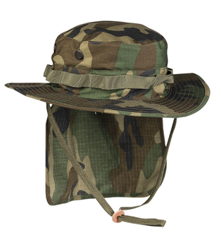 Панама тактична Mil-Tec З хвостом L Камуфляж BRIT.BOONIE R/S M.NECKFLAP WOODLAND (12326120-904-L)