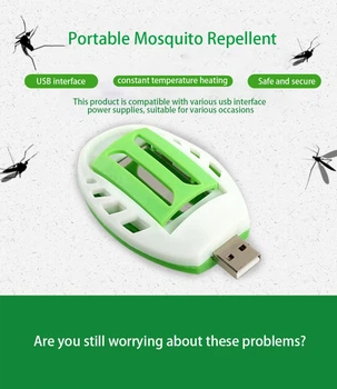 Портативний електрофумігатор USB для відлякування комарів + 6 репелентних пластин