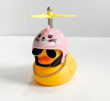 Утка резиновая в шлеме Бешеная утка (Crazy Duck) в розовом шлеме "заец" с пропеллером и габаритом (799846617) Желтая