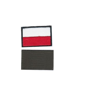 Шеврон патч нашивка на липучке Флаг Польши с черной рамкой, 5см*8см, Светлана-К