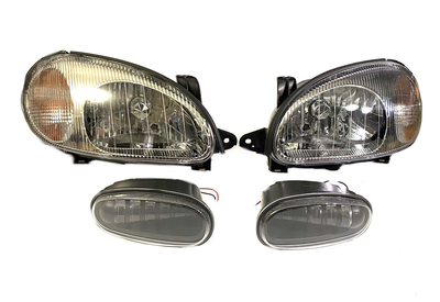 Комплект Фары передние под электро корректор и противотуманные фары Led Daewoo Lanos (Lanosledlight)