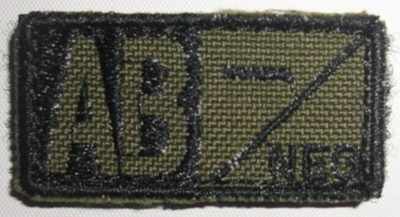 Шеврон патч групи крові Condor BLOOD TYPE PATCH 229 4 (AB-), Олива (Olive)