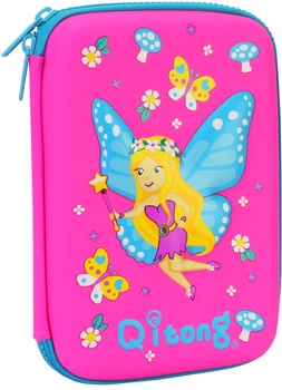 Пенал Cool For School с тиснением 1 отделение Фуксия (QT-5625-Rosered)