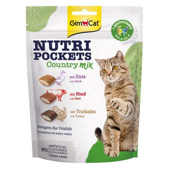 Лакомство для кошек GimCat Nutri Pockets для кошек Country mix (утка, говядина, индейка) 150г