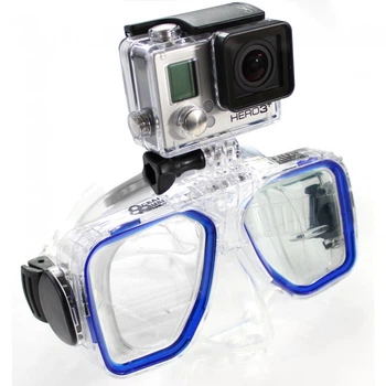 Маска для дайвинга с креплением для экшен камер Xiaomi YI, SJCam, GoPRO - синего цвета код № XTGP291 (1949)