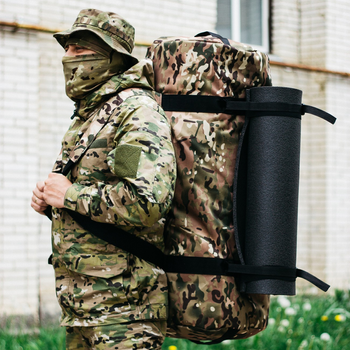 Баул-сумка 120л армійська Cordura мультикам з кріпленням для каремату та саперної лопати.