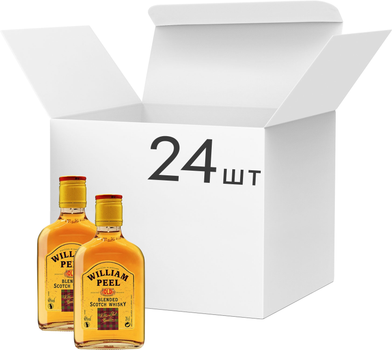 Упаковка віскі William Peel Blended Scotch Whisky 0.2 л х 24 шт 40% (3107872005700_B)