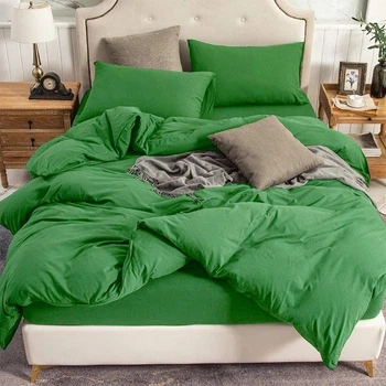 Комплект постельного белья Еней-Плюс Евро 200x220 см Luxe-0006 зеленый Microfiber (4820001331882)
