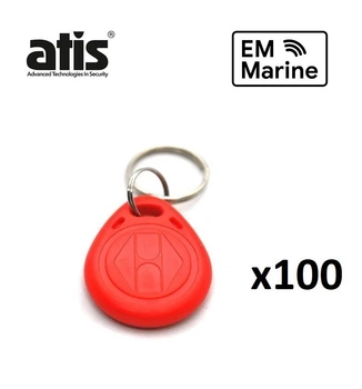 Беcконтактный ключ-брелок RFID KEYFOB EM-Marine красный - 100 шт