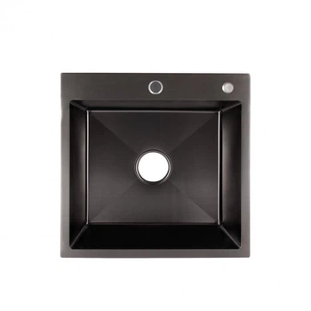 Мийка для кухні інтегрована Lidz Handmade H5050B Brushed Black PVD 3,0/0,8 мм LDH5050BPVD43619