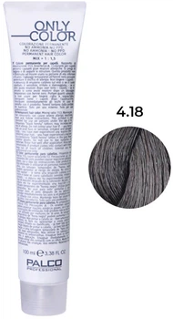 Крем-краска для волос Palco Professional Only Color безаммиачная 4.18 холодный какао 100 мл (8032568179432)