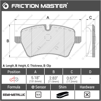 Тормозные колодки Friction Master MKD1204 (BMW, Mini)