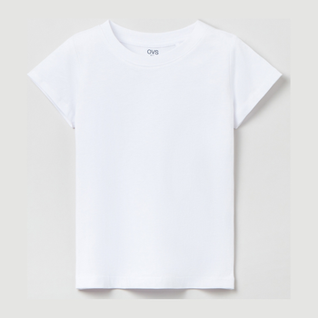 Koszulka dziecięca OVS 1785690 128 cm biała (8057274831610)