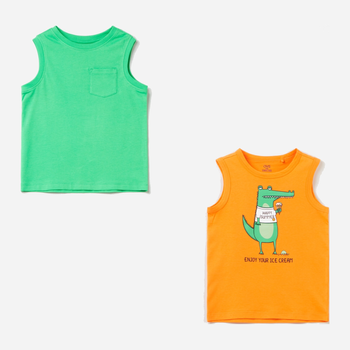 Zestaw koszulek bez rękawów chłopięcych 2 szt OVS 1790127 140 cm Pomarańczowy (8057274906158)