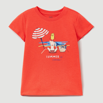 Дитяча футболка для дівчинки OVS 1790501 116 см Теракотова (8057274914771)