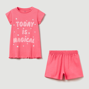 Letnia piżama dziecięca (t-shirt + spodenki) OVS 1802801 116 cm Różowy (8056781091593)