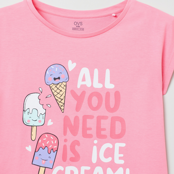 Піжама літня дитяча (футболка + шорти) OVS 1802867 146 см Рожева (8056781092170)