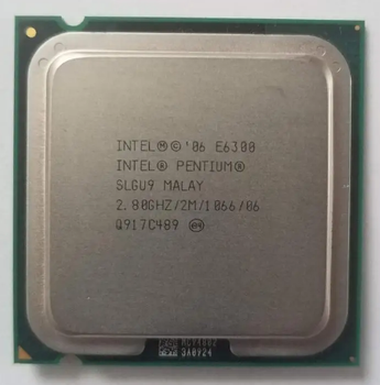 Процессор, Intel Pentium E6300, s775, 2 ядра, 2.8 гГц Б/У
