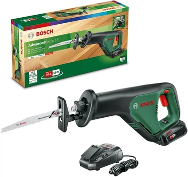 Аккумуляторная сабельная пила Bosch AdvancedRecip 18, 1 акб PBA 18V 2.5Ah W-B, 1 з/у AL 1830 CV (06033B2403)