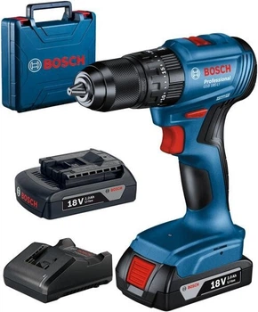 Аккумуляторная ударная дрель-шуруповерт Bosch Professional GSB 185-LI с 2 акб GBA 18V 2.0Ah, з/у GAL 18V-20 в кейсе (06019K3100)