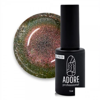 Гель-лак Adore Professional Cats Eye Reflective Z-04 золотой с малиновыми переливами светоотражающий 7.5 мл (2101030037757)