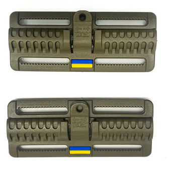 Пряжка швидкого скидання із прапором України Safety А.FP-2221A+B (Кайман 1) Койот