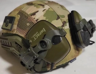 Крепление адаптер WoSporT на каске шлем HD-ACC-08 Olive для наушников Peltor/Earmor/Howard (Чебурашка) (HD-ACC-08-OD)
