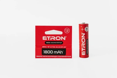 Аккумулятор литий-ионный ETRON Ultimate 18650 1800 mAh, Аккумуляторная батарейка