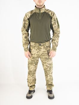 Військовий літній костюм (штани + убакс), ріп-стоп піксель ЗСУ, 65/35, олива, розмір 54