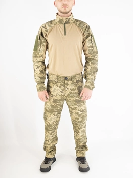 Військовий літній костюм (штани + убакс), ріп-стоп піксель ЗСУ, 65/35, койот, розмір 52