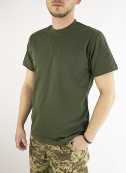 Хлопковая военная футболка олива, 58
