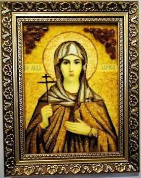 Икона из янтаря Святой мученицы Ларисы Prezent Лариса ІІ 15*20 см