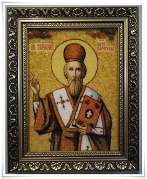 Икона из янтаря Святителя Тарасия Prezent Тарас II 15*20 см
