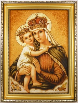 Икона из янтаря Богородица Prezent Матерь Божья і-03 30*40 см