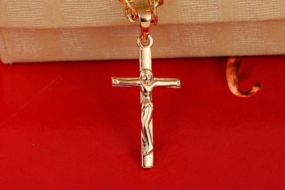 Крестик Xuping Jewelry строгий стиль ровные края 2,4 см золотистый
