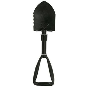 Лопата штикова туристична саперна багатофункціональна з металевою ручкою та зазубреним краєм у непромокаємому чохлі Shovel 009 Чорний