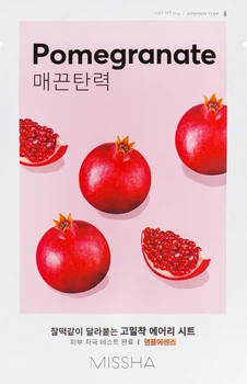 Маска для обличчя з екстрактом гранату - Missha Airy Fit Pomegranate Sheet Mask 19g (597053-133335)
