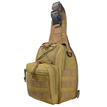 Тактична сумка через плече з системою молле Hawk койот