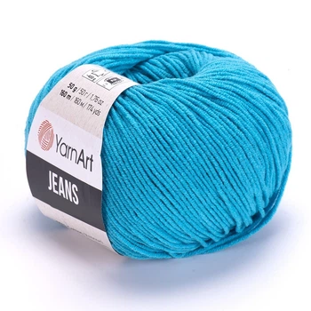 Нитки YarnArt Jeans (ЯрнАрт Джинс) № 55 темно голубой бирюзовый пряжа