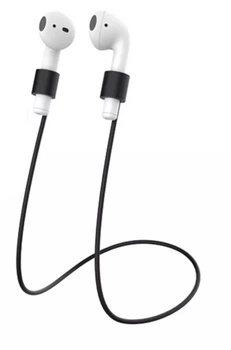 Ремешок держатель для наушников AirPods 1, 2, 3 силиконовый Черный