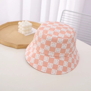 Детская панама со смайликами Honey Fashion Accessories 55 см розовый (13-35)