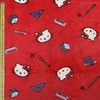 Велсофт двухсторонний кошечки Китти, красный, ш.185 (23219.002)