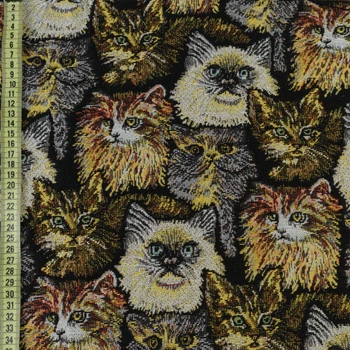 Гобелен кошки на черном фоне ш.150 (20311.001)