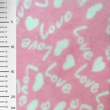Велсофт двухсторонний LOVE розовый, ш.170 (23224.005)